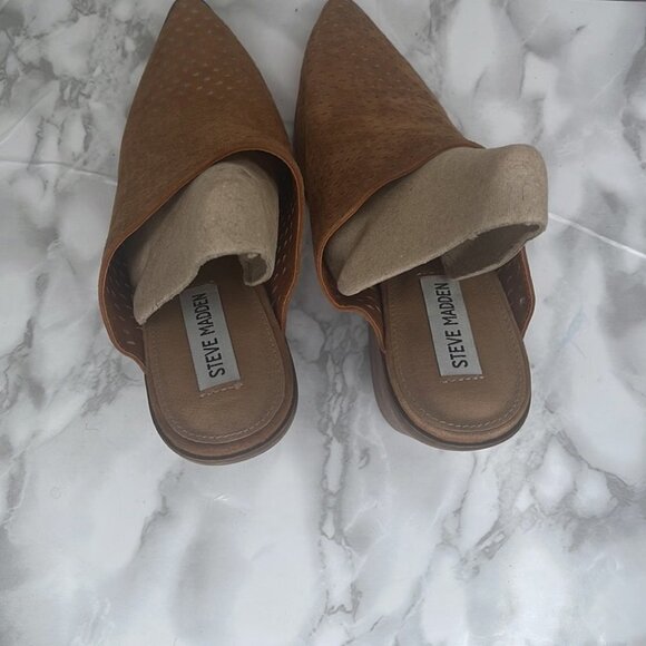 Steve Madden Sully Mule Cognac Suede Sz 7.5 - Picture 4 of 16